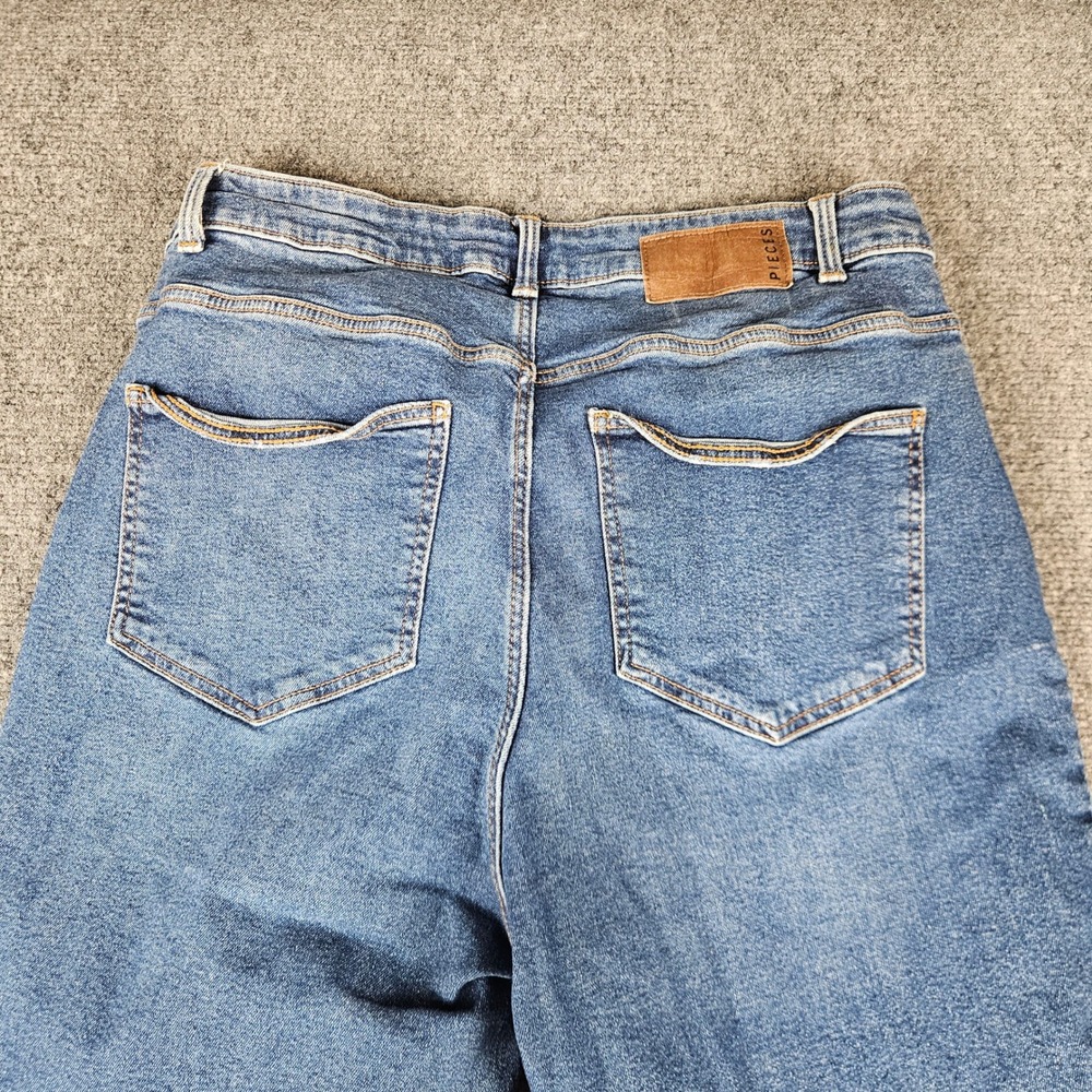 PIECES Mom HW ANK JNS High Waisted Ankle Jeans Blue Medium Wash XL 17102087 - Picture 12 of 14